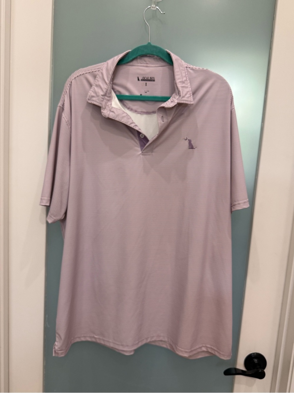 Local Boy Men's Striped Polo Shirt in Light Purple